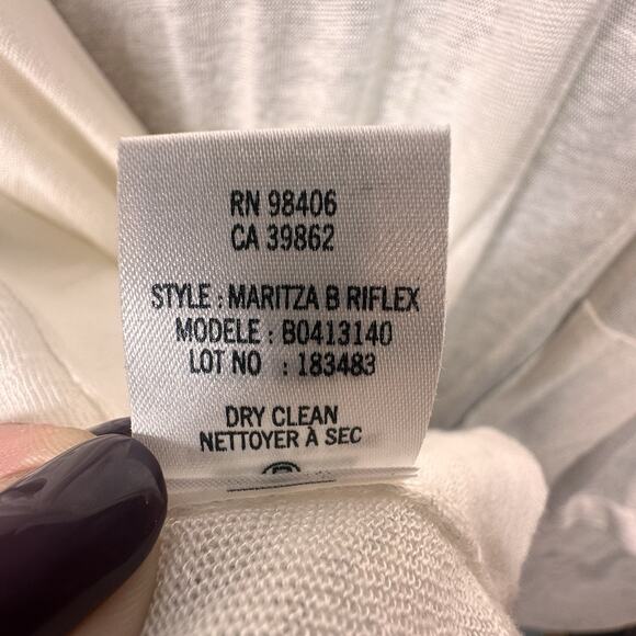 Theory White Open Front Knit Cardigan Lightweight Draped Cardigan Size Large - Picture 7 of 7
